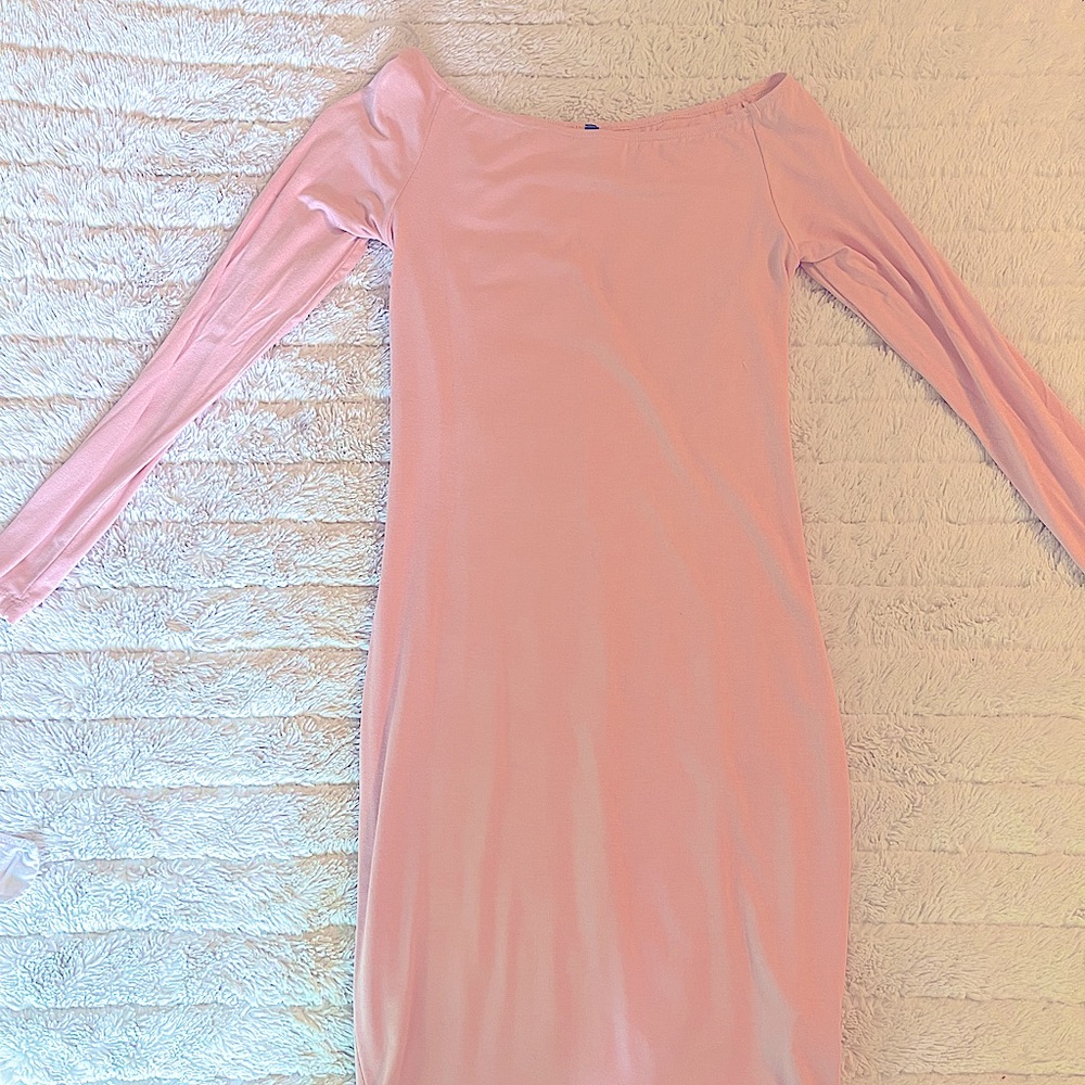 GoJane Off The Shoulder Pink Midi Dress size S